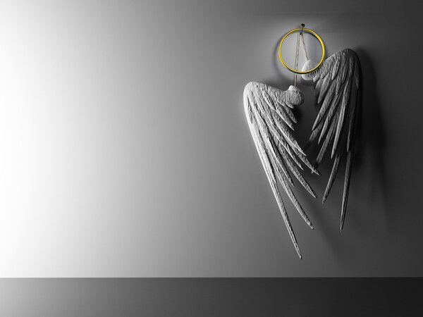 Interior pair white wings hinging