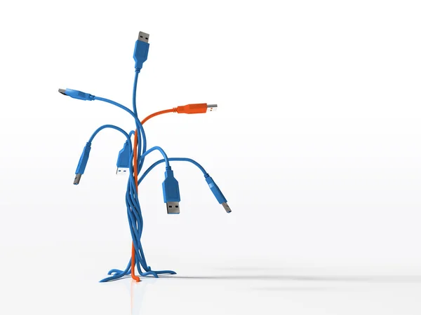 Árvore conectores USB — Fotografia de Stock