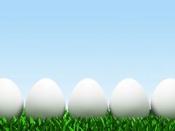 Fünf Eier hintereinander — Stockfoto