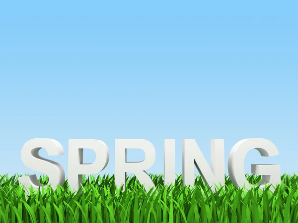 White word "spring" — Stock Photo, Image