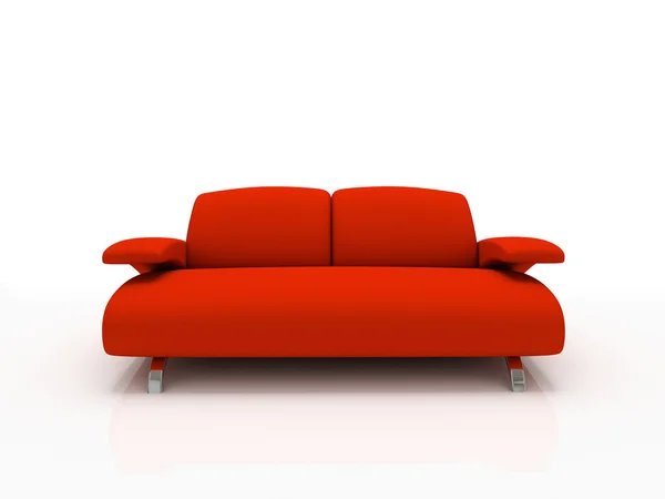 Czerwona kanapa nowoczesny — Zdjęcie stockowe