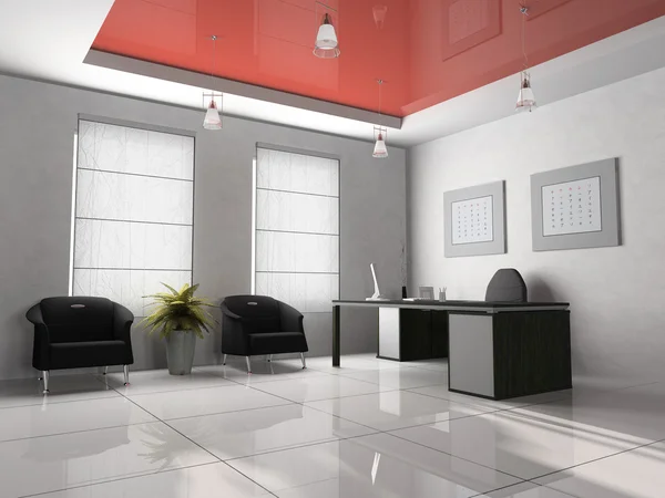 Office inredning 3d-rendering — Stockfoto