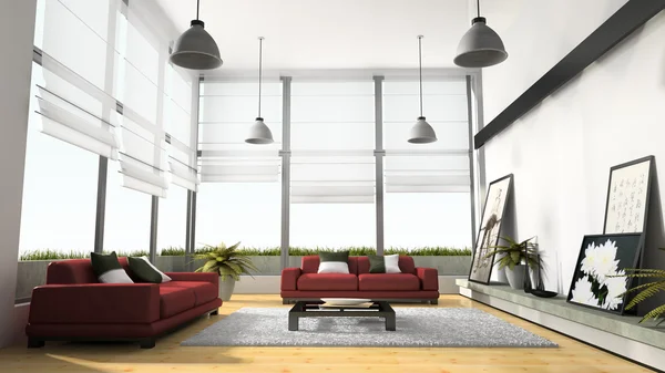 Ev iç 3d rendering — Stok fotoğraf