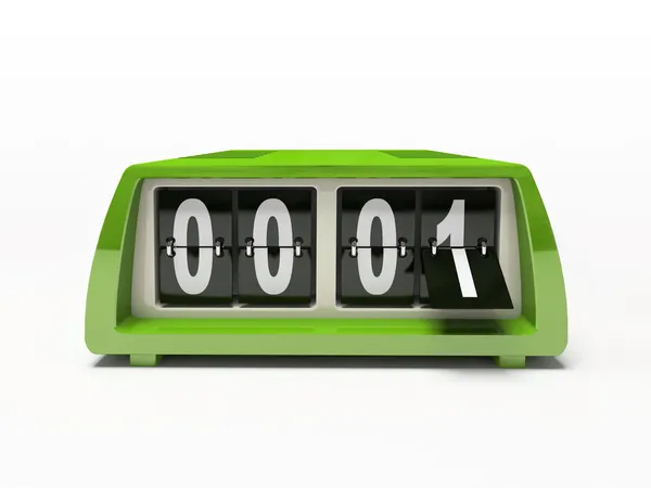 Grön klocka - counter — Stockfoto