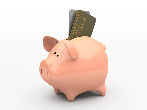 Pink Piggy Bank op witte achtergrond — Stockfoto