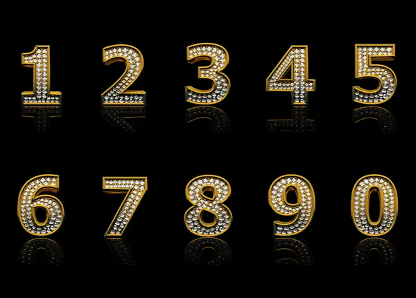 stock image Modern numerals isolated on black