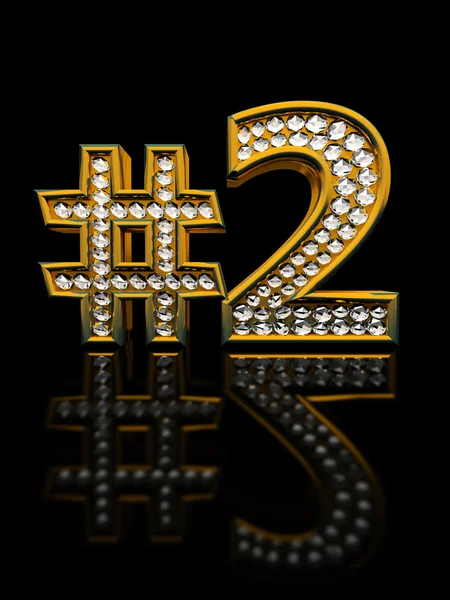 Modern numeral two isolated — Stock Photo, Image