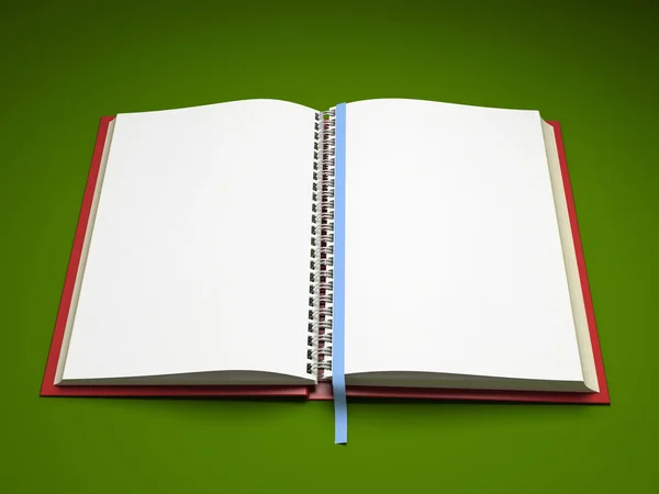Tomma sidor av öppna anteckningsboken — Stockfoto