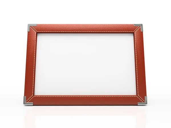 Красная рамка на белом фоне — стоковое фото
