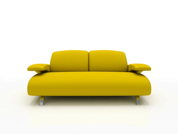 Желтый современный диван — стоковое фото