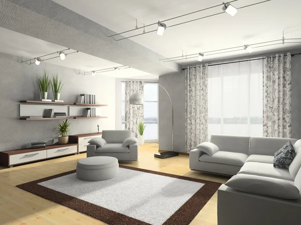 Home interior 3D renderização Fotografias De Stock Royalty-Free