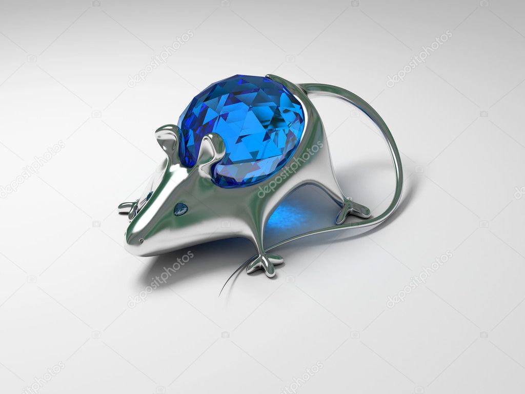 Jewelry decoration mouse with diamond