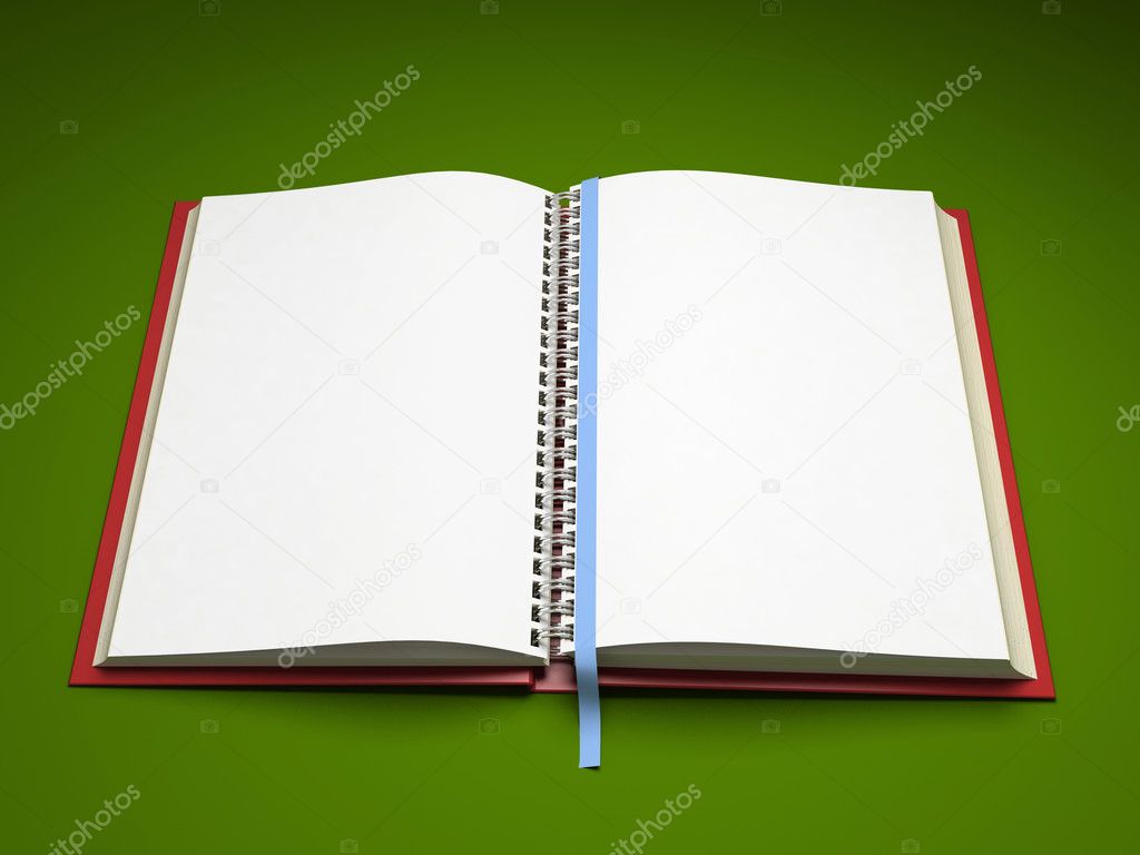 Empty pages of open notebook