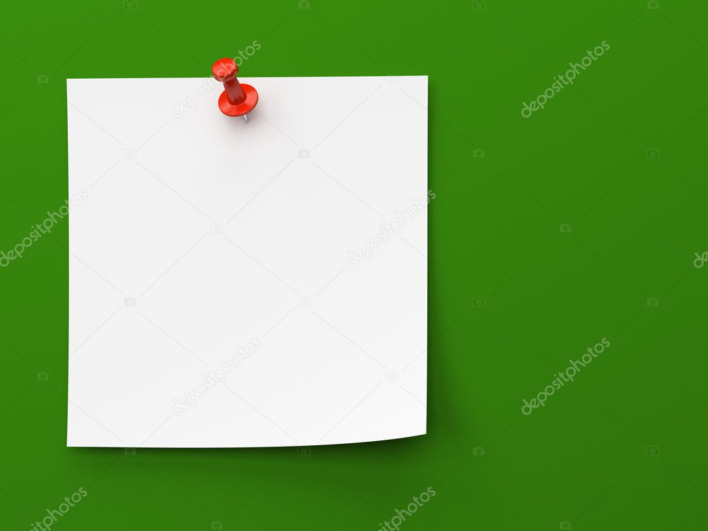 Sticker note isolated on the green