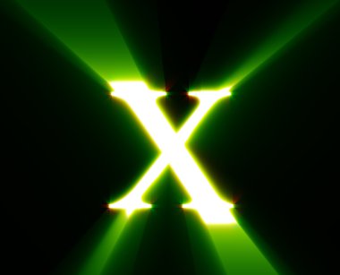 X,shine, green clipart