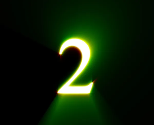 Dois, dois, brilhar, verde — Fotografia de Stock
