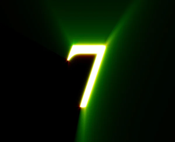SETE, 7, brilho, verde — Fotografia de Stock