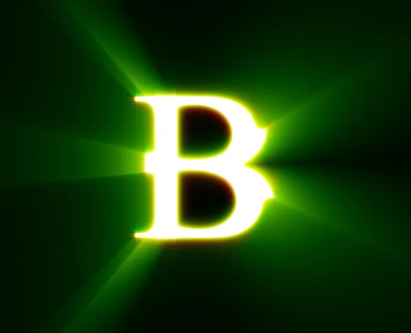 B, glans, grön — Stockfoto