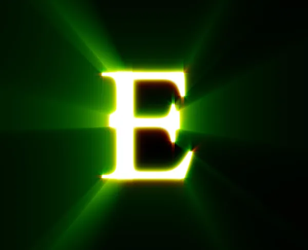 E, brilho, verde — Fotografia de Stock