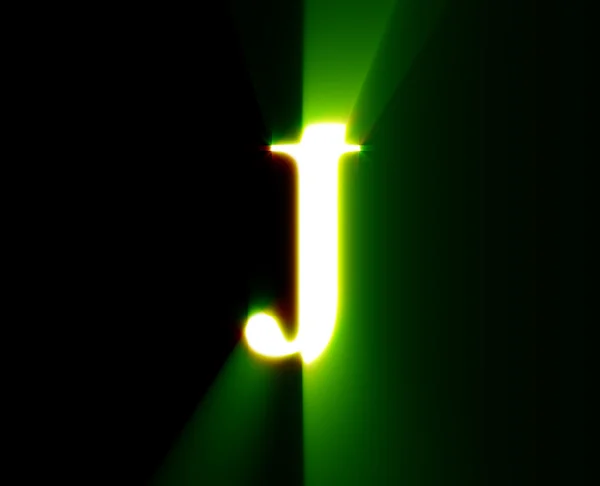 J, brillo, verde — Foto de Stock