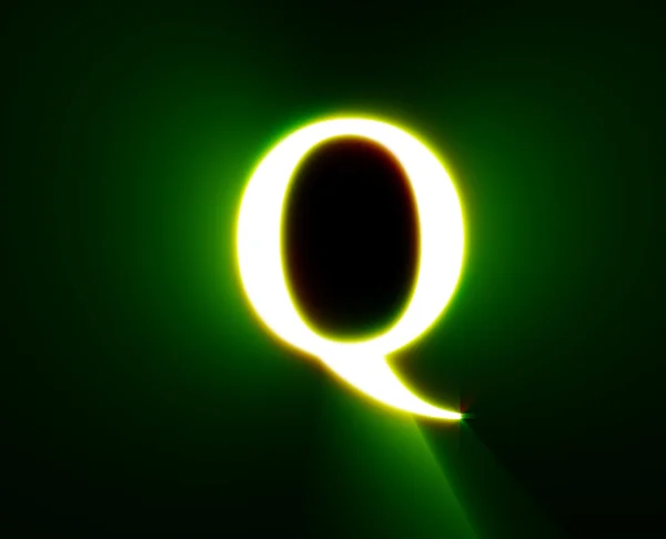 Q、輝き、緑 — ストック写真