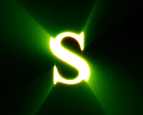 S, shine, green — стоковое фото