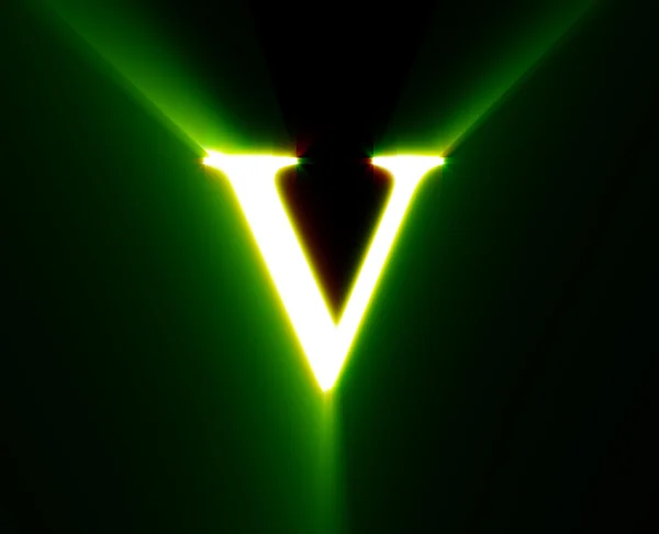 V, połysk, zielony — Zdjęcie stockowe