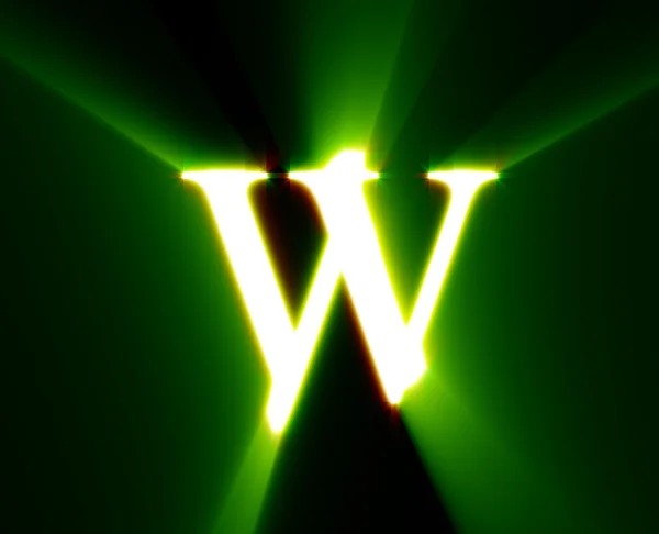 W, shine, green — стоковое фото