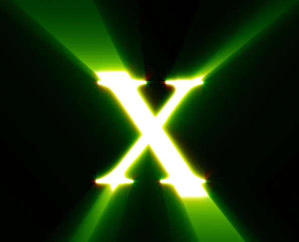 X, połysk, zielony — Zdjęcie stockowe