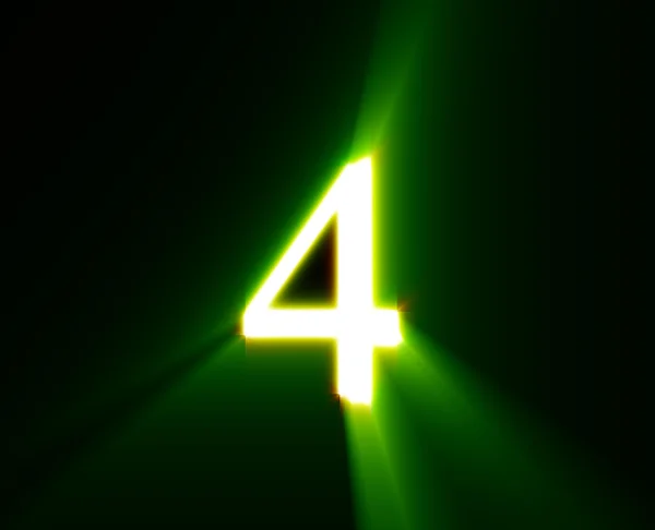 Τέσσερις, 4, λάμψη, πράσινο — Φωτογραφία Αρχείου