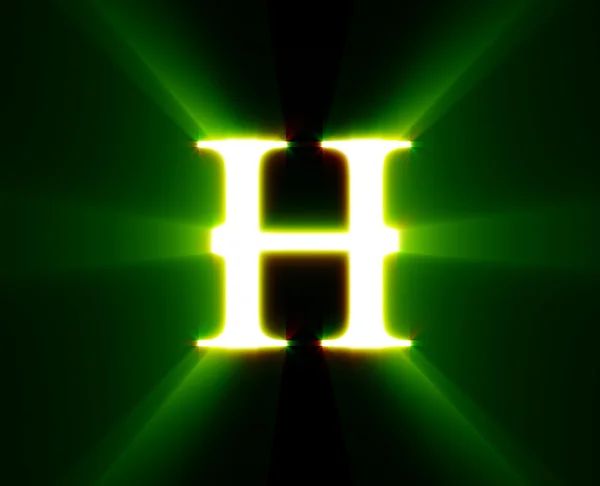H, λάμψη, πράσινο — Φωτογραφία Αρχείου