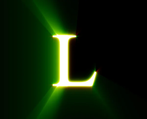 L, połysk, zielony — Zdjęcie stockowe