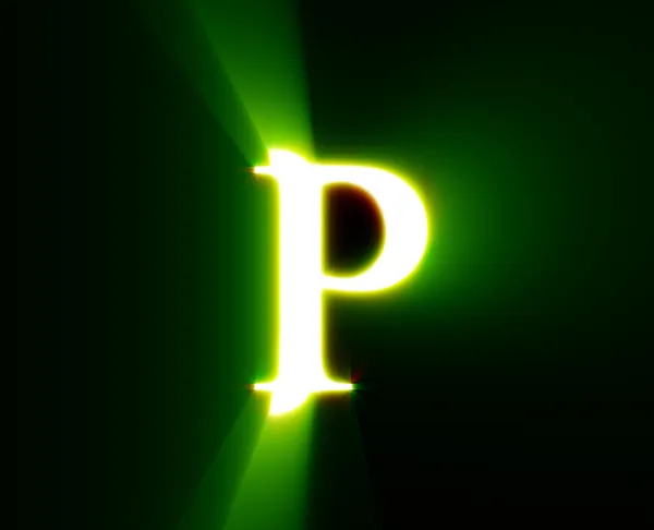 P, λάμψη, πράσινο — Φωτογραφία Αρχείου