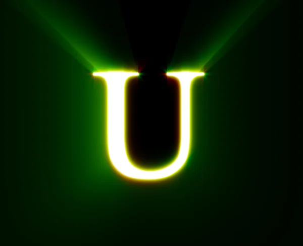 U, połysk, zielony — Zdjęcie stockowe