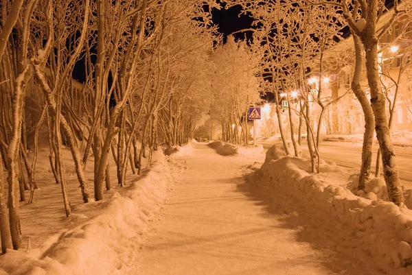 Nuit ville d'hiver — Photo