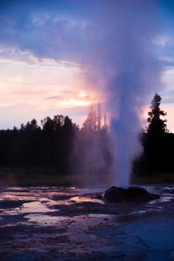 Great Fountain Geyser at Sunset clipart