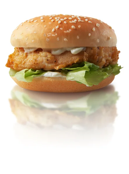 鶏のハンバーガー ストック写真