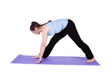 Yoga pozisyonunda bir kadın