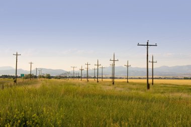 Electric Poles in Perspective - Country clipart