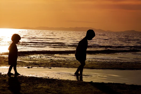 테 해변에서 노는 아이 들 — 스톡 사진