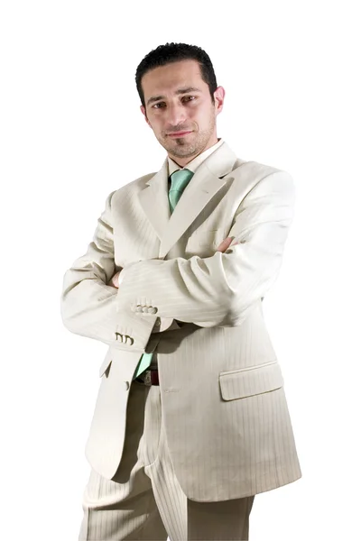 Uomo d'affari posa con le braccia incrociate — Foto Stock