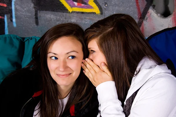Teenagers - Whispering a Secret — Stock Photo, Image