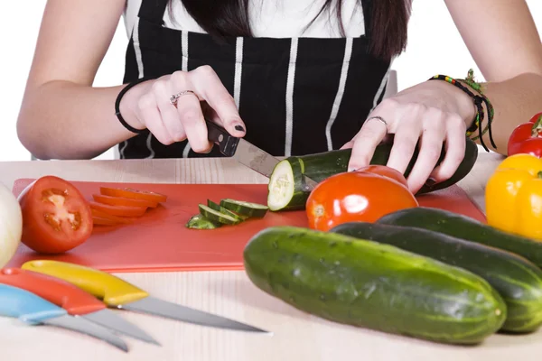 Söt tonåring förbereda mat — Stockfoto