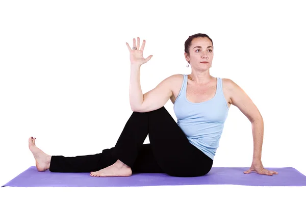 Woman in Yoga Position Royalty Free Stock Photos