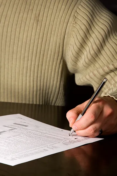 Signing the Tax Forms — Stock Photo, Image