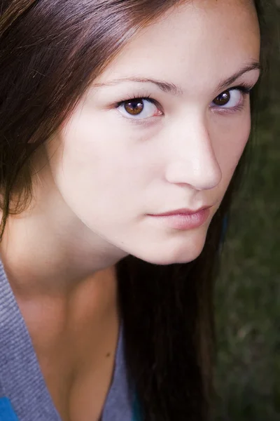 Close-up op een tienermeisje — Stockfoto