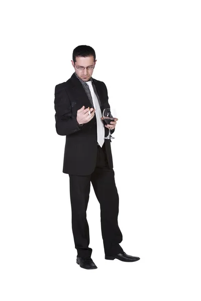 Geschäftsmann feiert mit einem Glas — Stockfoto