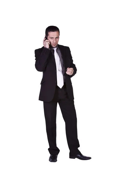 Uomo d'affari che parla al cellulare — Foto Stock
