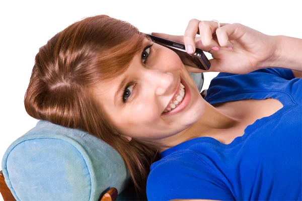Adolescente conversando no celular — Fotografia de Stock