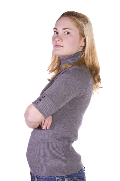 Cute Woman with her arms crossed — Stock Photo, Image